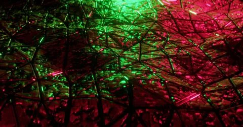 Red and green 3D. Sci-fi background Stock Illustration