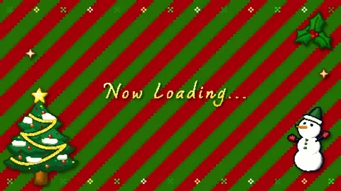 Red and Green 8 Bit Christmas Stream Opening Screen Now Loading 動画素材 347625832