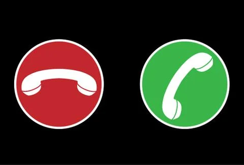 Red and green answer or reject call icons イラスト素材
