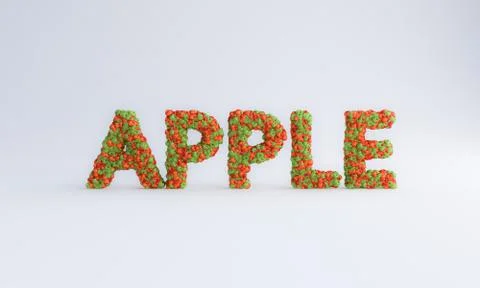 Red And Green Apple Text Stock Illustration