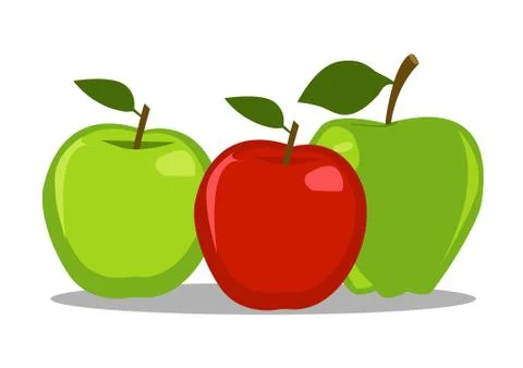 Red and green apple vector illustration Stock Illustration