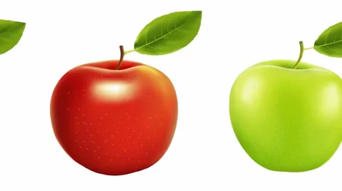 Red and green apple on a white background. diet Stock Footage 45909344