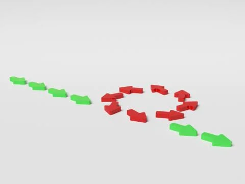 Red and green arrow Stock Illustration