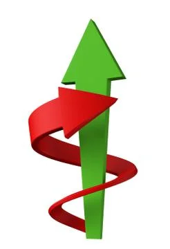 Red and green arrows race Stock-Illustration