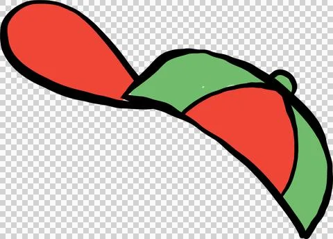 Red and Green Baseball Cap Illustration Stock Illustration