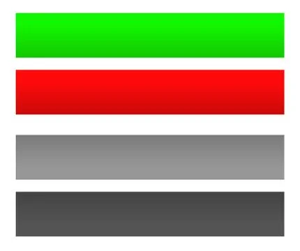 Red and green button / banner / tag set with disabled versions Stock Illustration