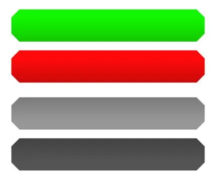 Red and green button / banner / tag set with disabled versions Иллюстрация