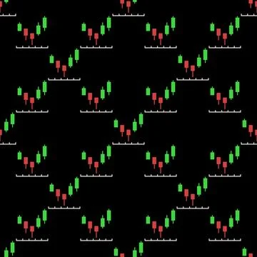 Red and Green Candlestick Chart vector Crypto Trading and Price Action colo.. Illustrazione stock
