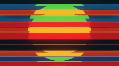 A red and green circle with a black background Video stock 309946145