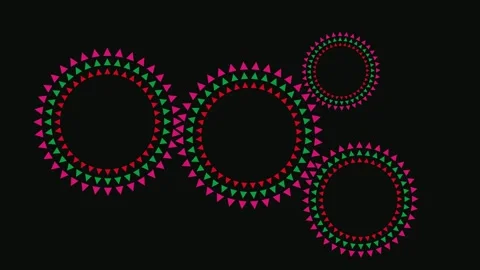 Red and Green Circles Triangle Pattern Animation Stock Footage 314475758