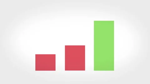 Red and green comparison bar graph, progress summary, the fastest Vídeos de archivo 160973705