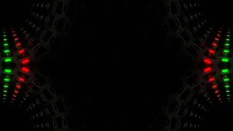 Red and Green Cylindrical Strobe Kaleidoscope Background VJ Loop in 4K 스톡 동영상 338116837