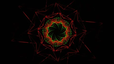 Red and Green Glossy Movable Spiral Grid Background VJ Loop in 4K Stock Footage 272459980