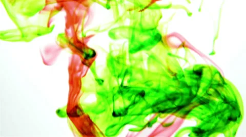 Red and green ink Stockbeeldmateriaal 34165337