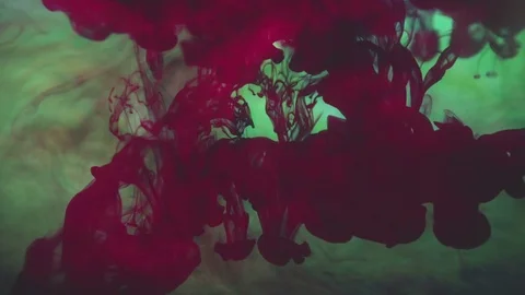 Red and green ink Stock Footage 73112157