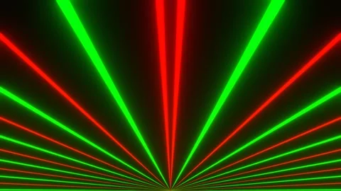 Red and Green Neon Rays Diverge in Different Directions Background VJ Loop Stock-Footage 346300264