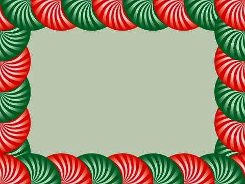 Red and green peppermint border Illustration