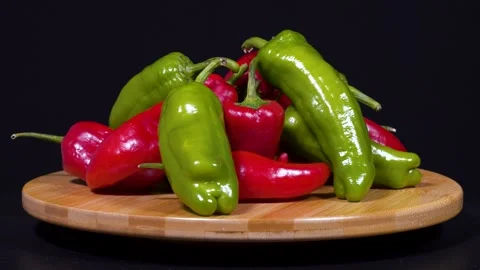 Red And Green Peppers Stock Footage 330338853