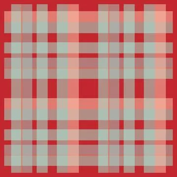 Red and green plaid pattern fabric texture Stock Illustration