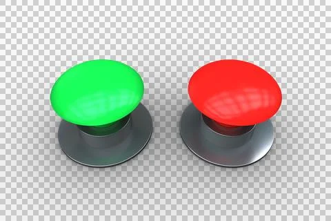 Red and green push buttons Stock Illustration