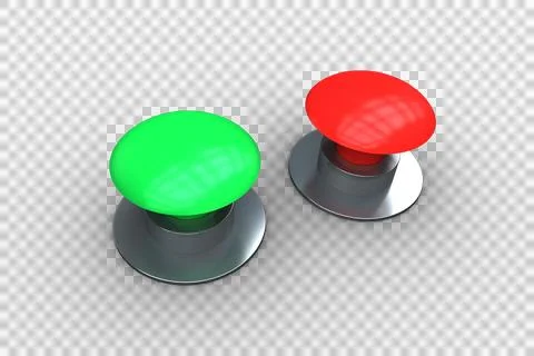 Red and green push buttons Illustrazione stock