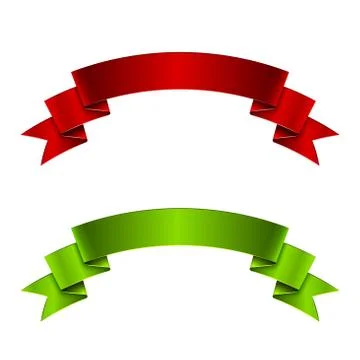 Red and green ribbon Stock Illustration