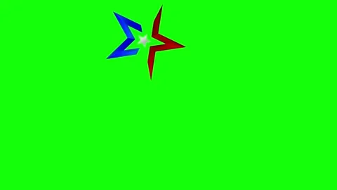 Red and Green Star and Screen on Green Screen Background Horizontal 16:9 Stock Footage 339444433