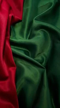 Red and green textile texture for christmas background Stock Photos