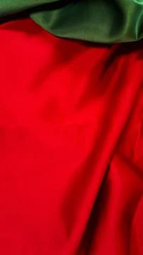 Red and green textile texture for christmas background Foto stock