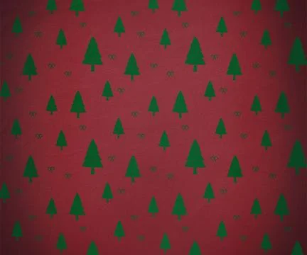 Red and green tree pattern wallpaper Stock Illustration