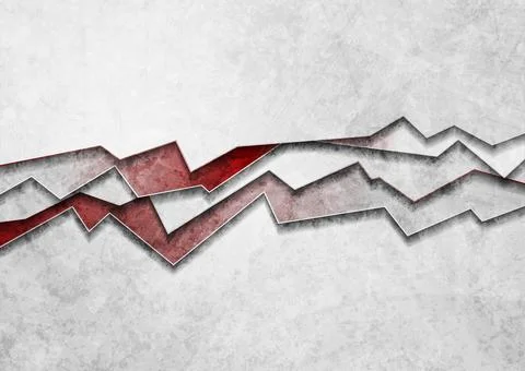 Red and grey abstract geometric grunge corporate background Stock Illustration