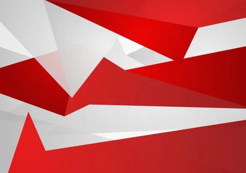 Red and grey abstract tech polygonal background Stock Illustration