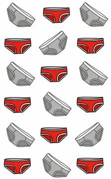 Red and grey underwear pattern icon fashion accessories isolated on white  Stock Illustration