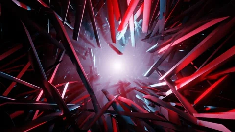 Red and Light Blue Apocalyptics Shards Background VJ Loop in 4K Stock Footage 258484414