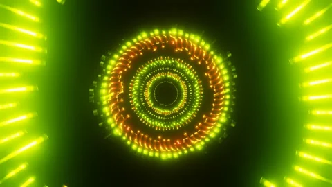 Red and Lime Glossy Reverse Propeller Mechanism Background VJ Loop in 4K Stock Footage 247561801