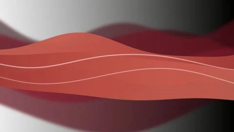 Red and maroon wave ribbons slide slowly in a looping motion Stock Footage 342216427