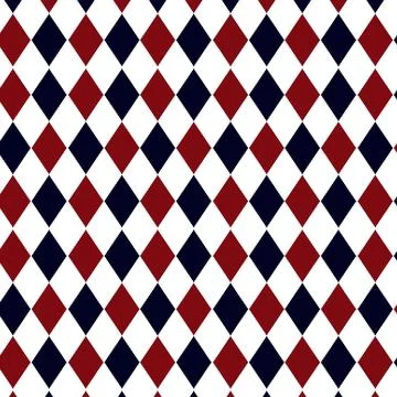 Red and Navy Argyle Diamond Pattern Seamless Background Stock Illustration