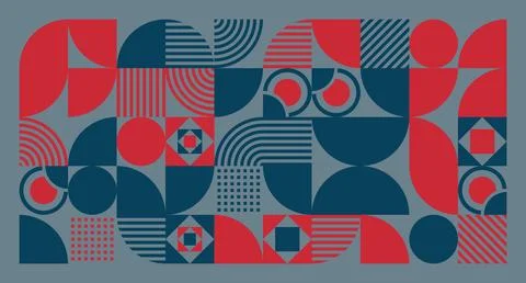 Red and Navy Geometric Abstract Pattern イラスト素材