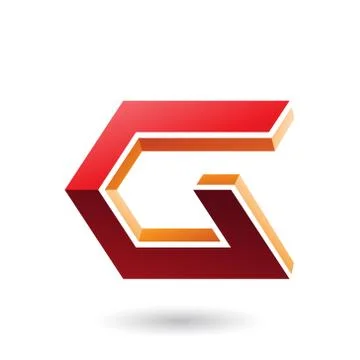 Red and Orange 3d Angled Icon for Letter G Vector Illustration Ilustración de archivo