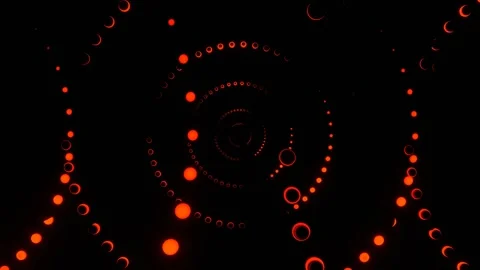 Red and Orange Abstract Background of Dotted Rings VJ Loop l 4K Stock Footage 294929075