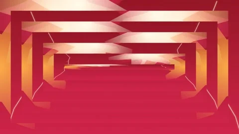 Red and Orange Abstract Geometric Shapes Moving. Stock Footage 329470899