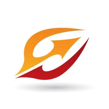 Red and Orange Abstract Icon Illustrazione stock
