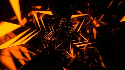 Red and Orange Acute Angled Fluorescent Abstract Corridor Background VJ Loop Stock Footage 334717654