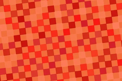 Red and orange checkered pattern with small squares Stock Illustration