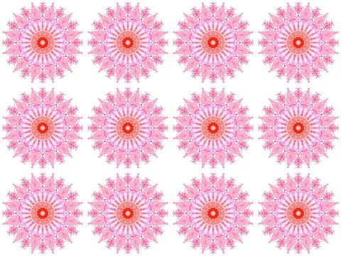 Red and orange color pattern with oriental mandalas. Stock Illustration