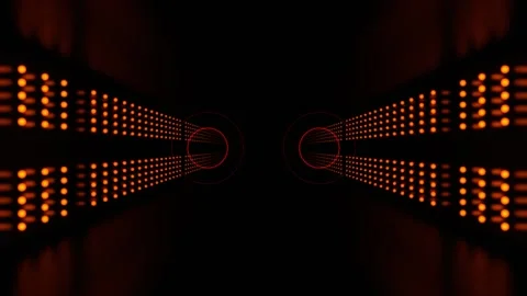 Red and Orange Digital Corridor With Bright Neon Circles Background VJ Loop  Stock Footage 314365195