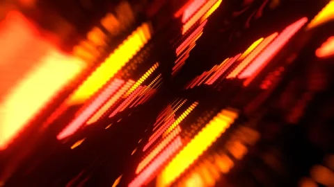 Red and Orange Dynamic LED Soundwave Motion Background VJ Loop in 4K Vidéo 341669096