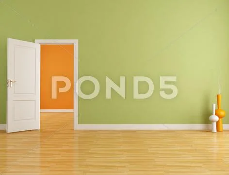 Red and orange empty interior Stock Illustration