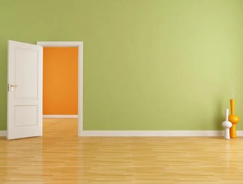 Red and orange empty interior Illustrazione stock