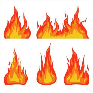 Red and orange fire flame. hot flaming element Stock Illustration
